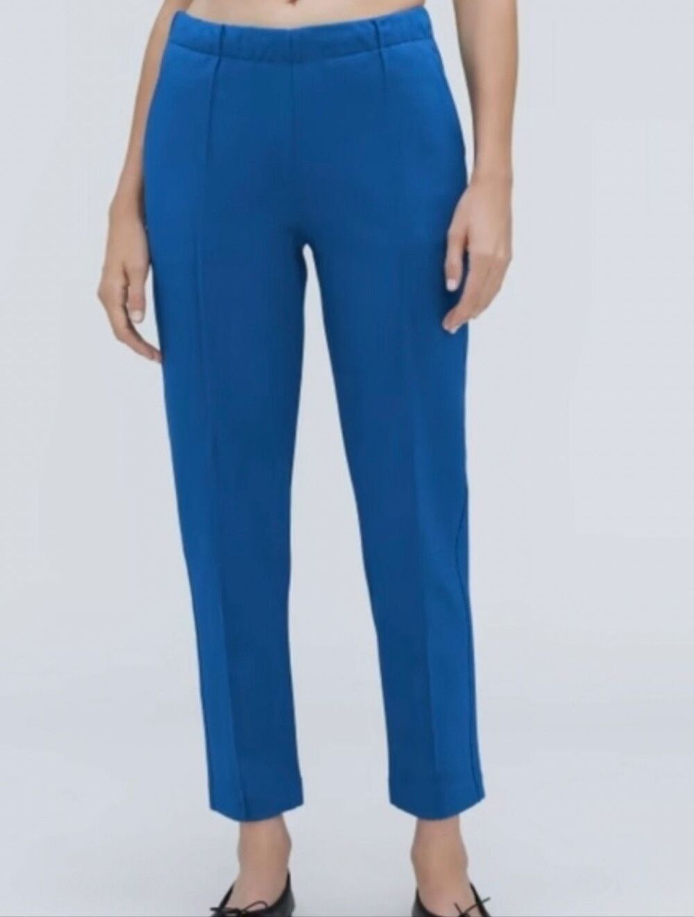 Everlane Lapis Blue Pintuck Tapered Pull On Dream Pants Large NWOT